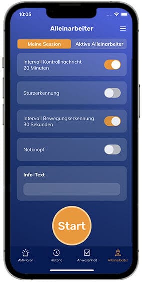 Alleinarbeit App