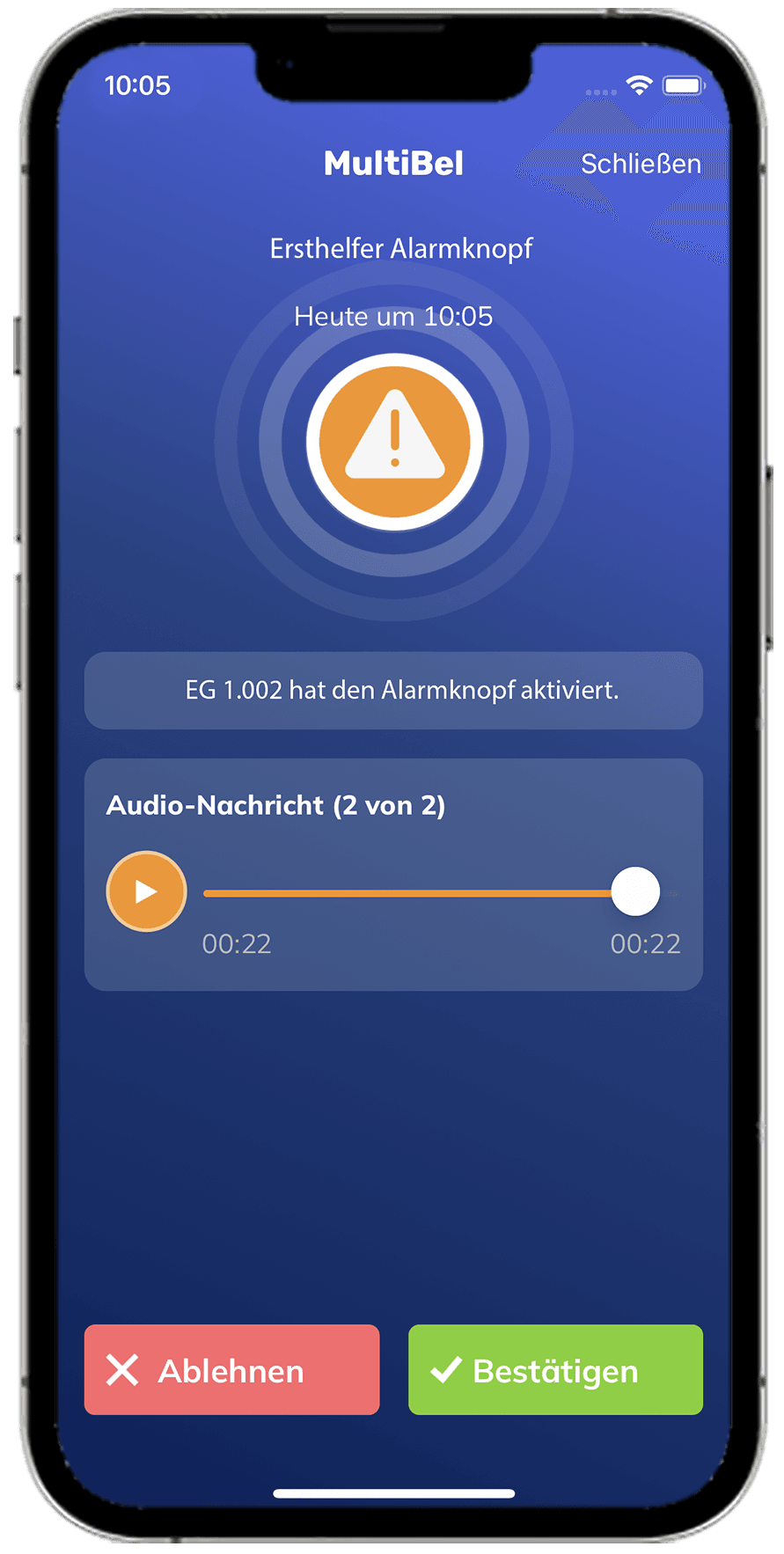 Ersthelfer Alarmknopf Alarm