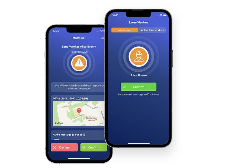 Alleenwerken controlebericht 2022 NL 765 565 Interval check message