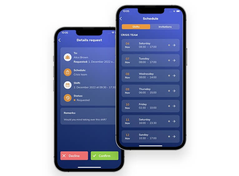 On-call duty 2022 EN 765 565 Roster routing / on-call shifts